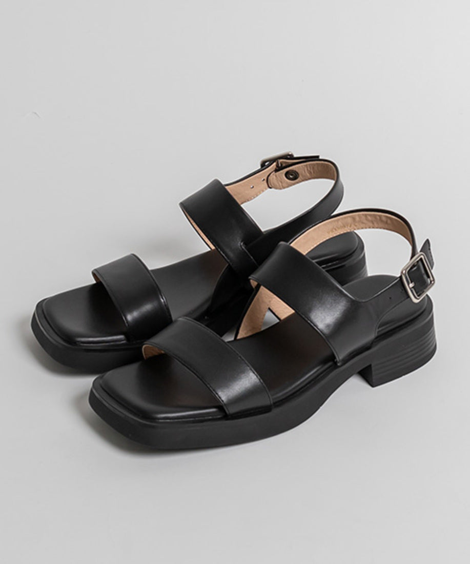 ランダ RANDA ダブルベルトレザーサンダル （KHAKI） ランダ RANDA A de Vivre本革ダブルベルトレザーサンダル