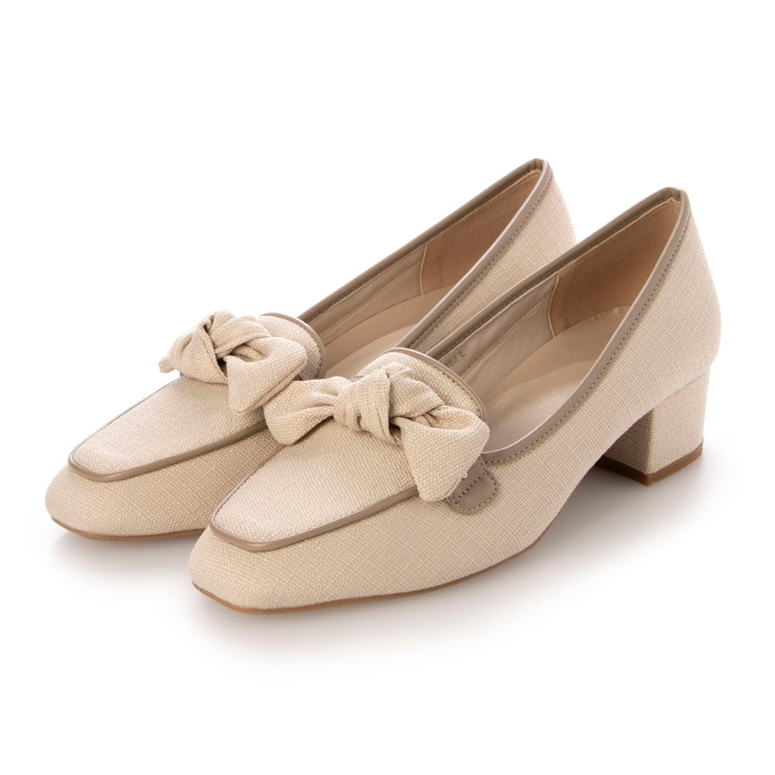 ランダ RANDA 【A de Vivre】サステナブル リボンヒールアップローファー （BEIGE） BEIGE