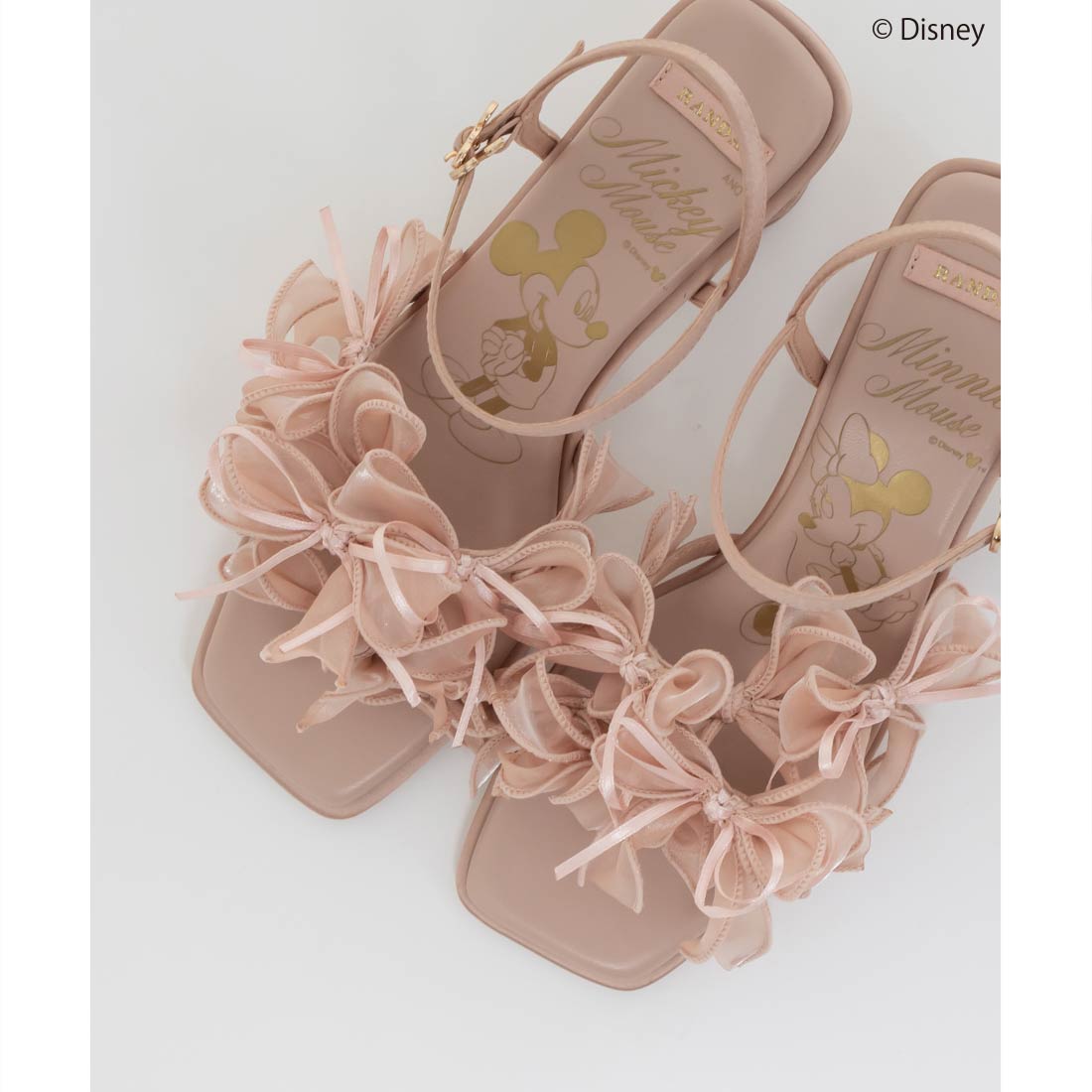 ランダ RANDA  【Mickey＆Minnie】/ランダムリボンサンダル （PINK） PINK