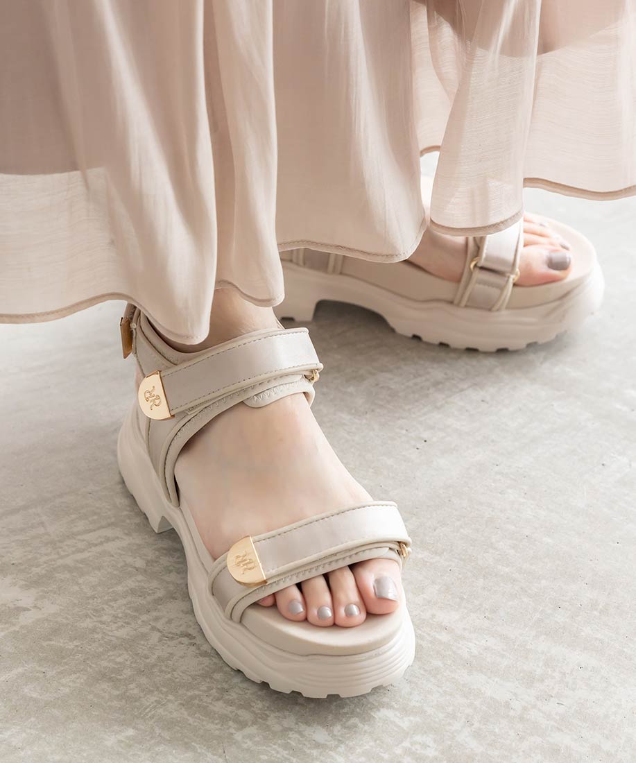 ランダ RANDA  モノグラムベルトスポーツサンダル （IVORY） IVORY