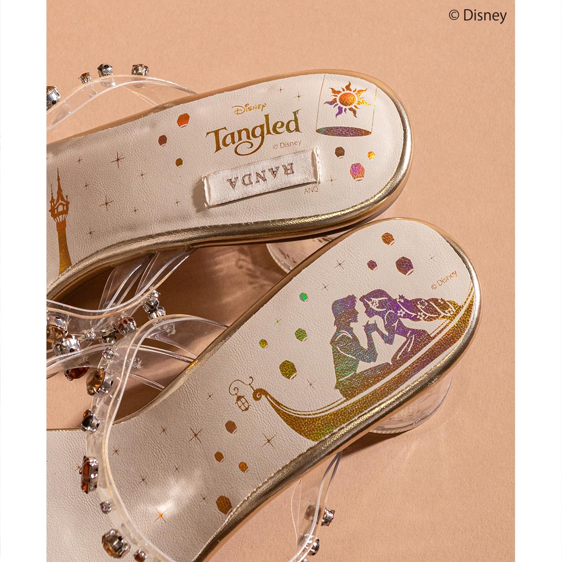 ランダ RANDA 【DISNEY/ディズニー “ラプンツェル”シリーズ】ランタンヒールサンダル （GOLD） GOLD