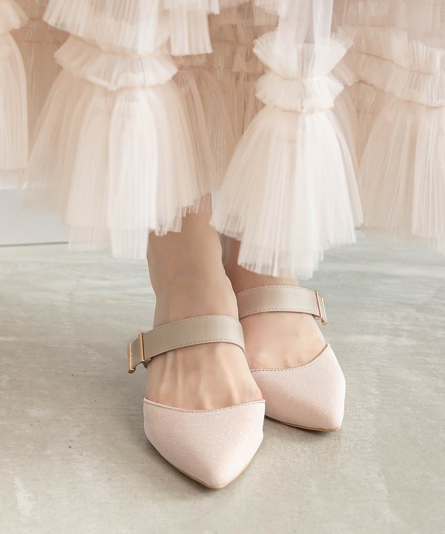ランダ RANDAゴールドパーツミュールパンプス （PINK） PINK