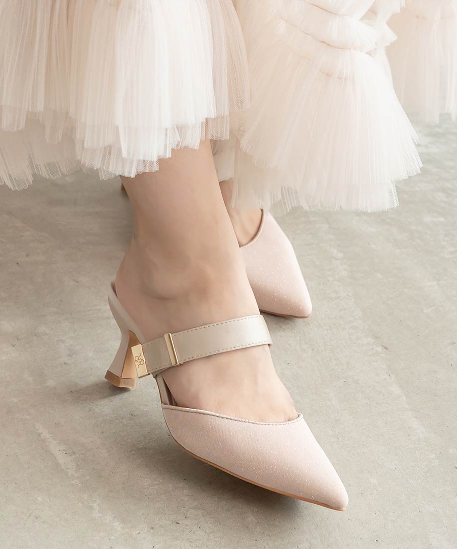 ランダ RANDAゴールドパーツミュールパンプス （PINK） PINK