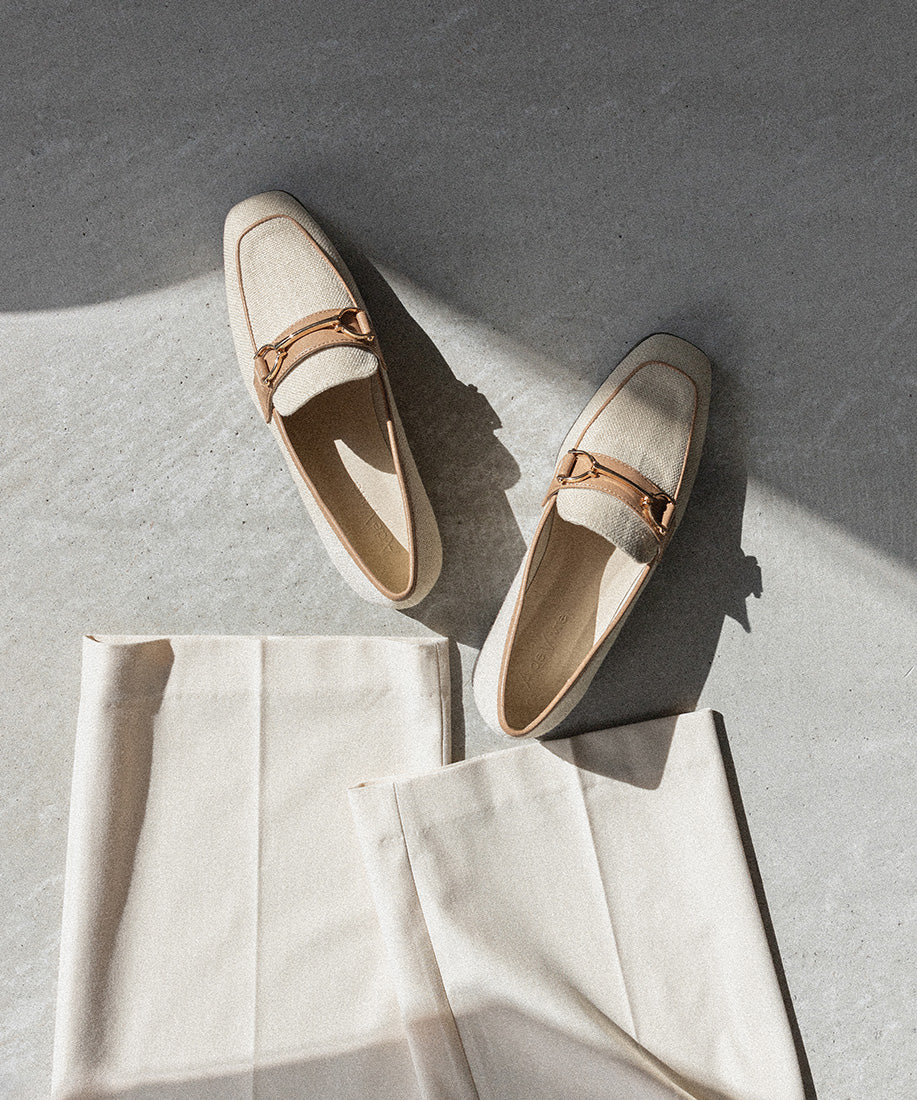 ランダ RANDA 【A de Vivre】サステナブル キャンバスビットローファー（BEIGE） BEIGE
