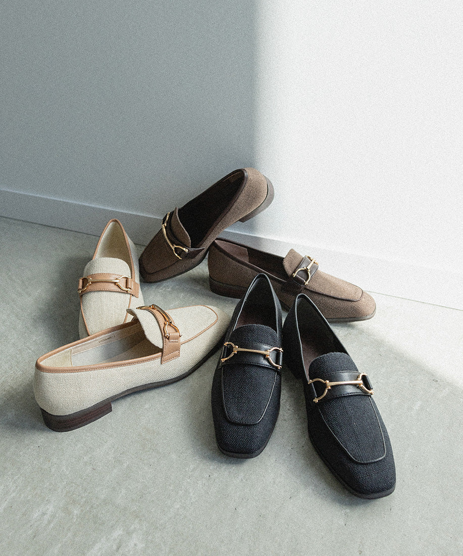 ランダ RANDA 【A de Vivre】サステナブル キャンバスビットローファー（BEIGE） BEIGE
