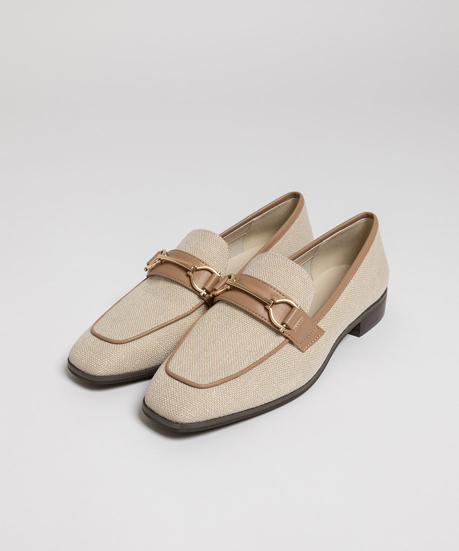 ランダ RANDA 【A de Vivre】サステナブル キャンバスビットローファー（BEIGE） BEIGE