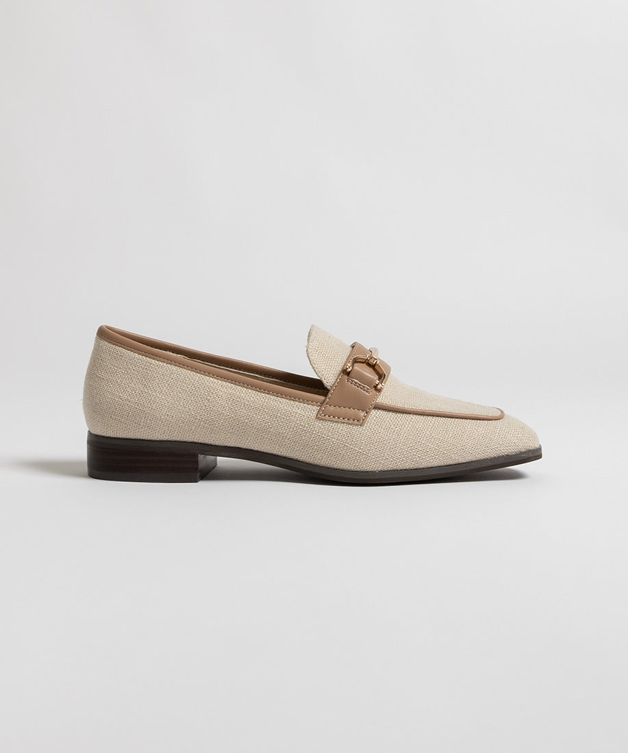 ランダ RANDA 【A de Vivre】サステナブル キャンバスビットローファー（BEIGE） BEIGE