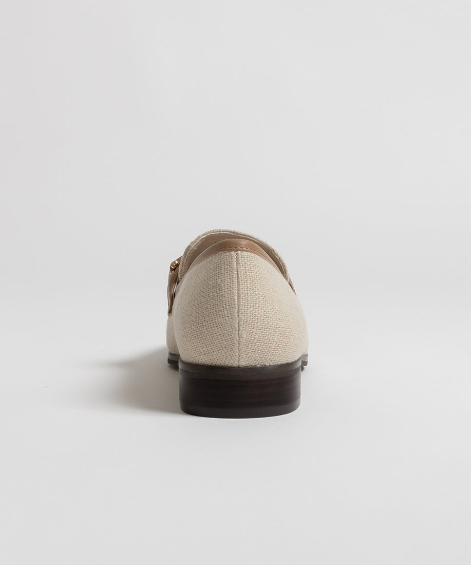 ランダ RANDA 【A de Vivre】サステナブル キャンバスビットローファー（BEIGE） BEIGE