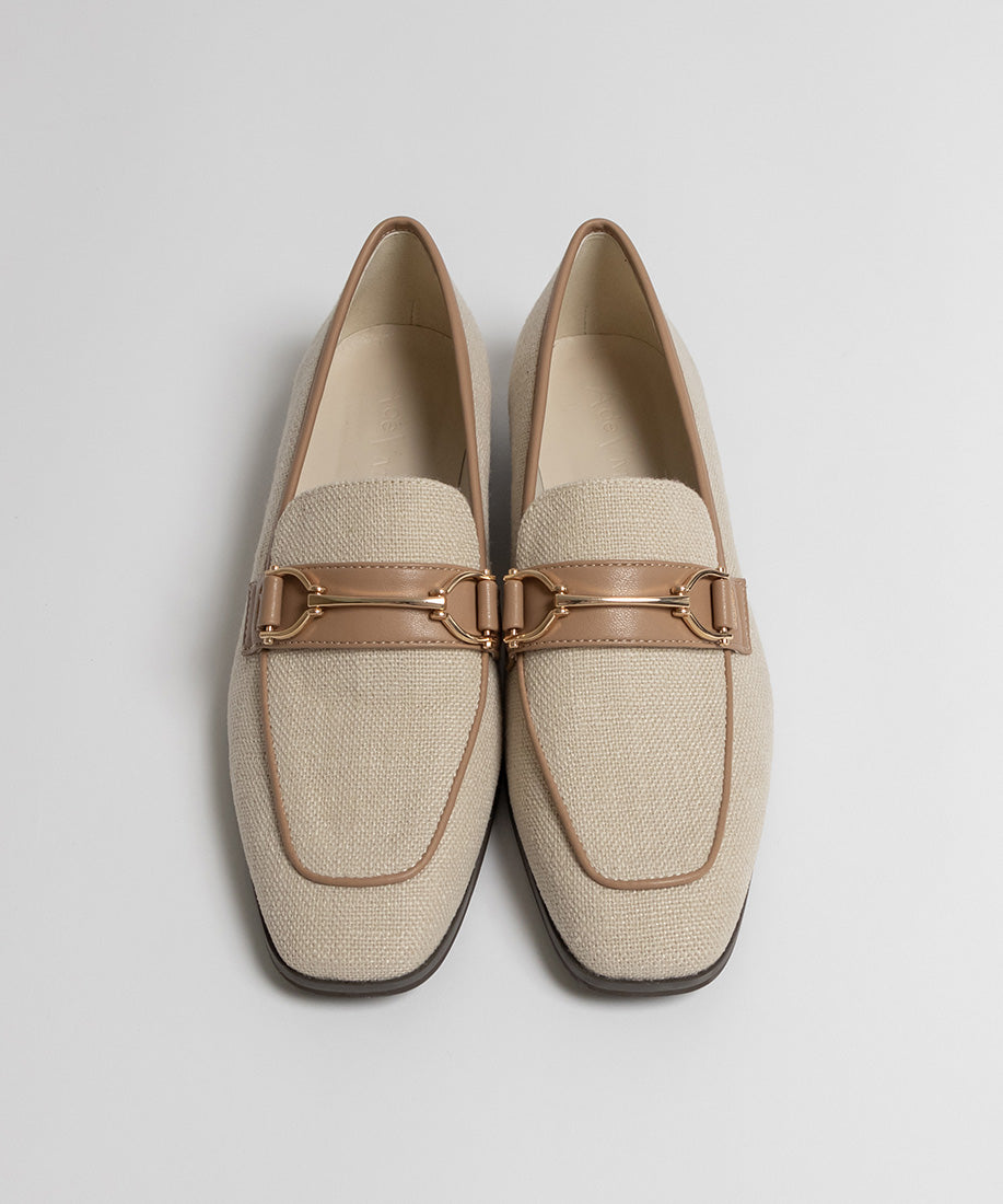 ランダ RANDA 【A de Vivre】サステナブル キャンバスビットローファー（BEIGE） BEIGE
