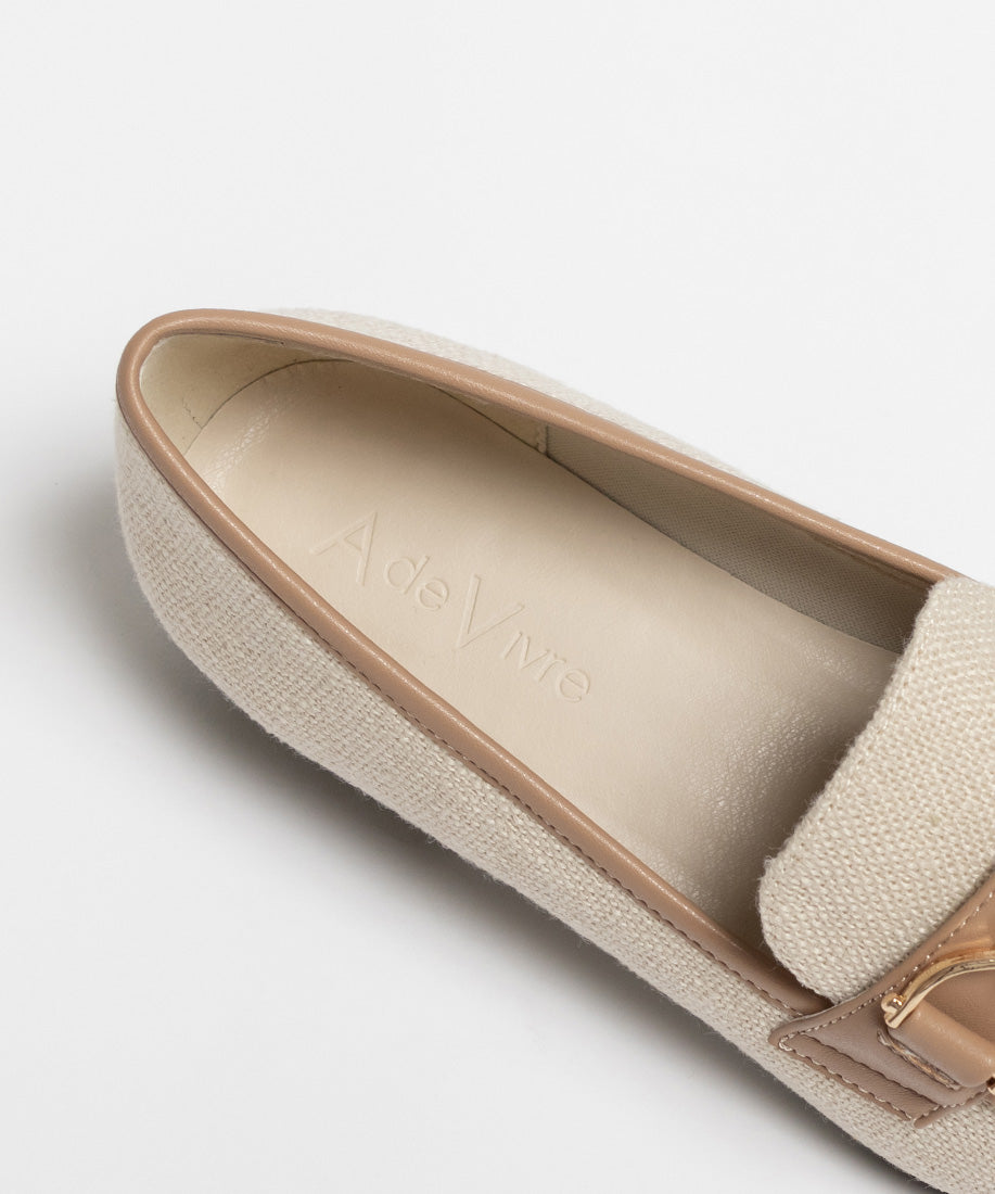 ランダ RANDA 【A de Vivre】サステナブル キャンバスビットローファー（BEIGE） BEIGE