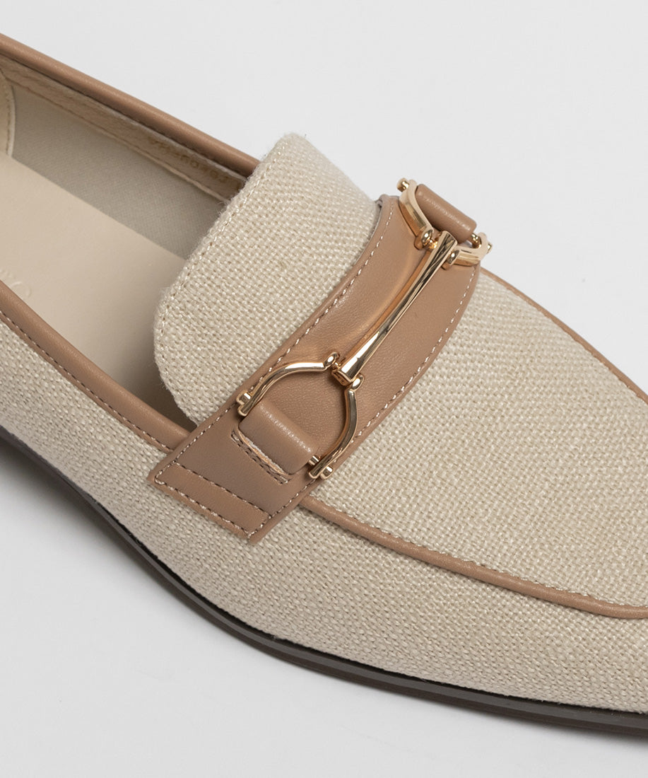 ランダ RANDA 【A de Vivre】サステナブル キャンバスビットローファー（BEIGE） BEIGE