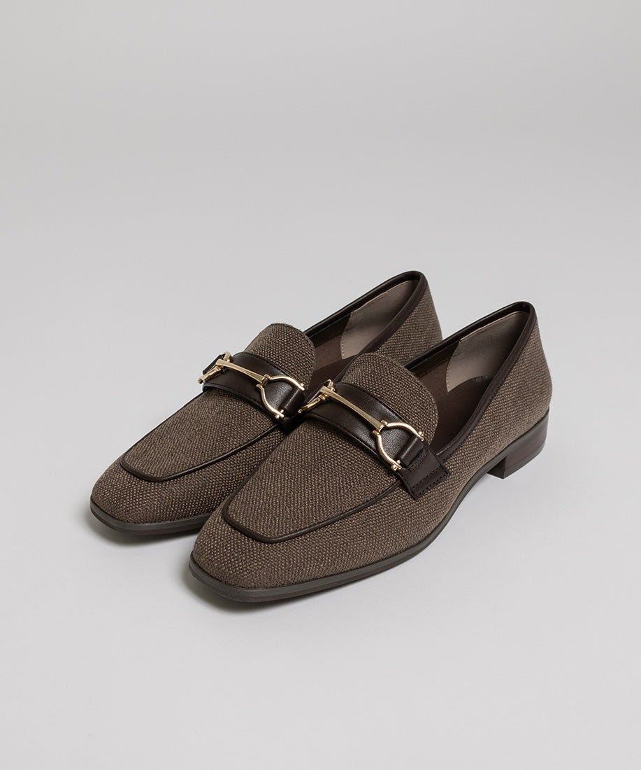ランダ RANDA 【A de Vivre】サステナブル キャンバスビットローファー（BROWN） BROWN