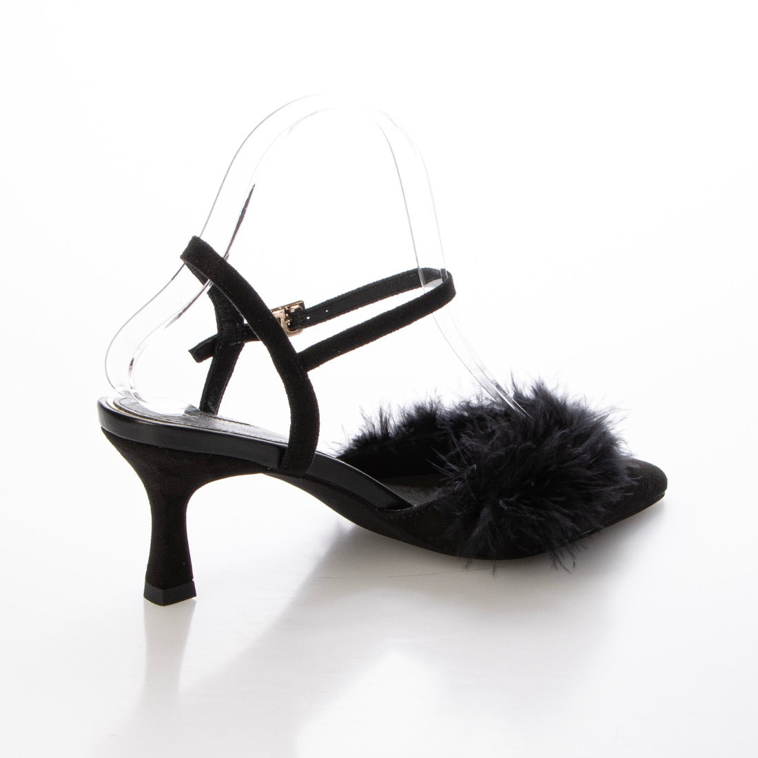 ランダ RANDA ★ ファーデザインストラップパンプス （BLACK） BLACK
