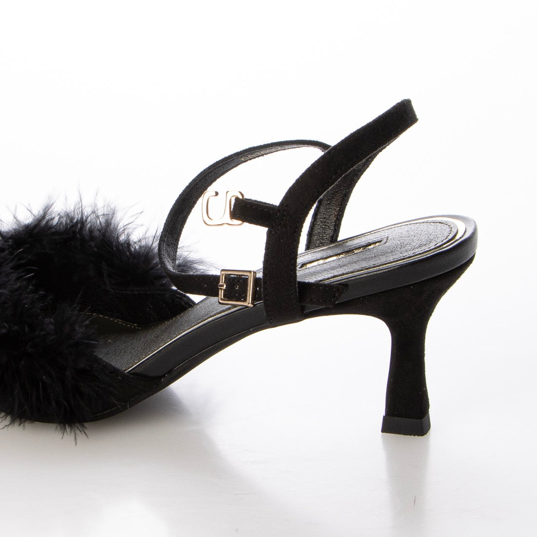 ランダ RANDA ★ ファーデザインストラップパンプス （BLACK） BLACK