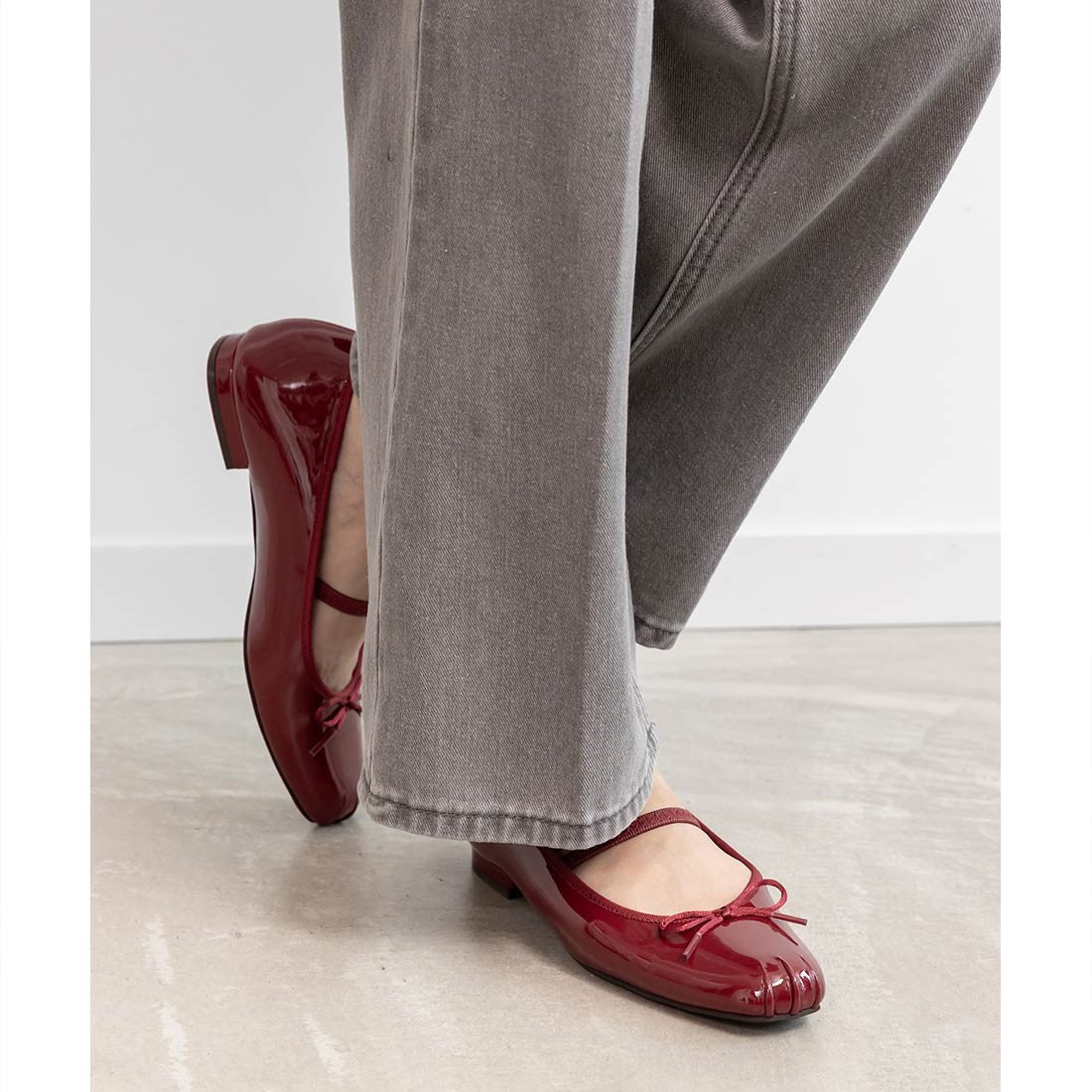 ランダ RANDA ギャザーデザインバレエシューズ （RED） RED