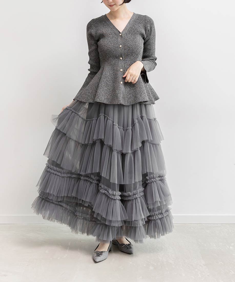 ランダ RANDA レースアップデザインフラットパンプス （GRAY） GRAY