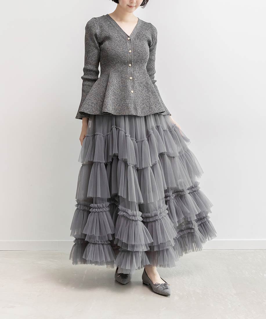 ランダ RANDA レースアップデザインフラットパンプス （GRAY） GRAY