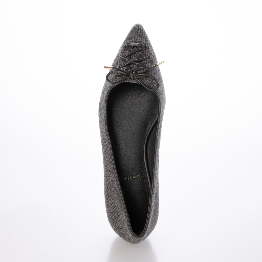 ランダ RANDA レースアップデザインフラットパンプス （GRAY） GRAY