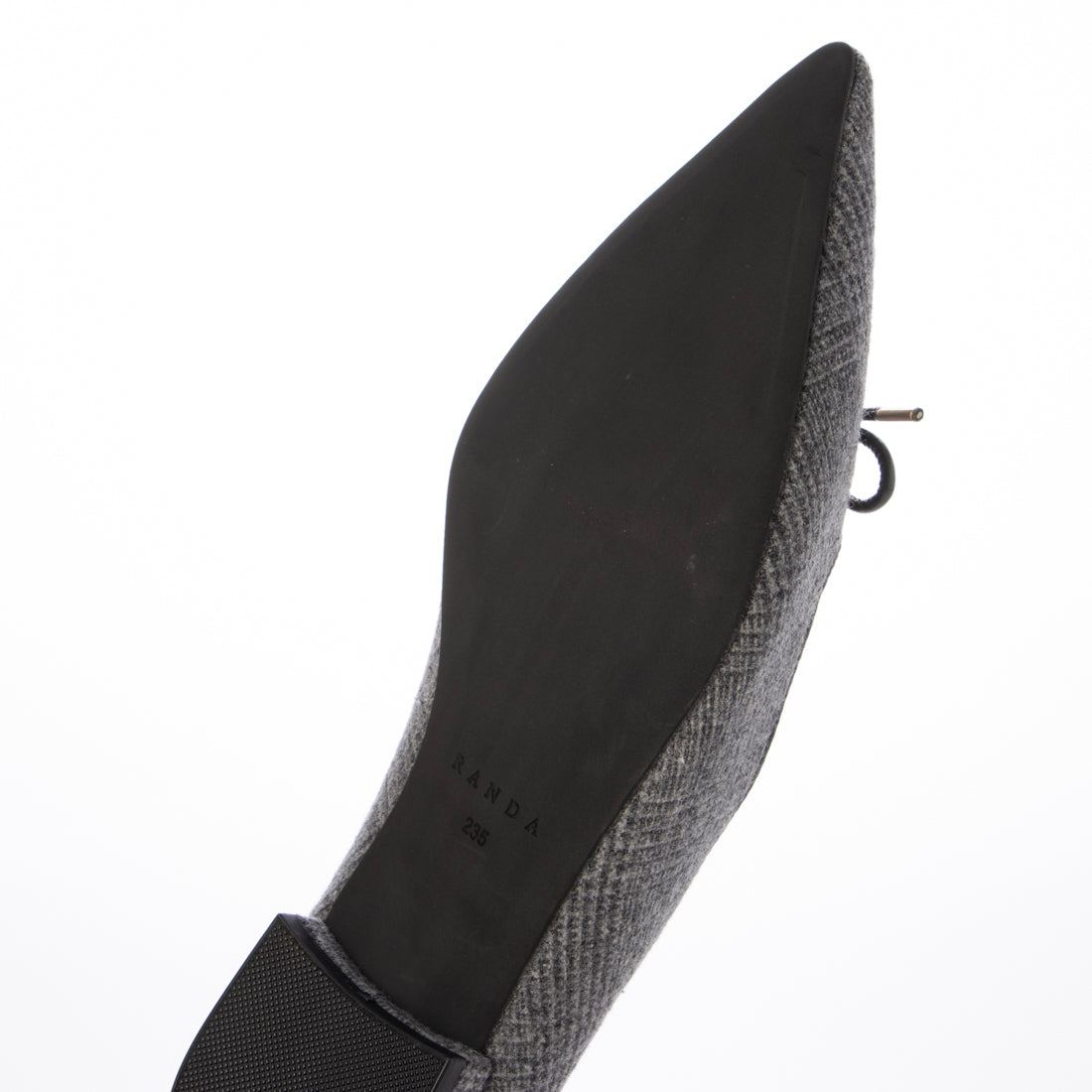 ランダ RANDA レースアップデザインフラットパンプス （GRAY） GRAY