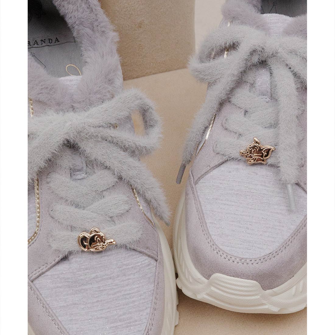 ランダ RANDA 【TOM and JERRY】ファーデザインスニーカー （GRAY） GRAY
