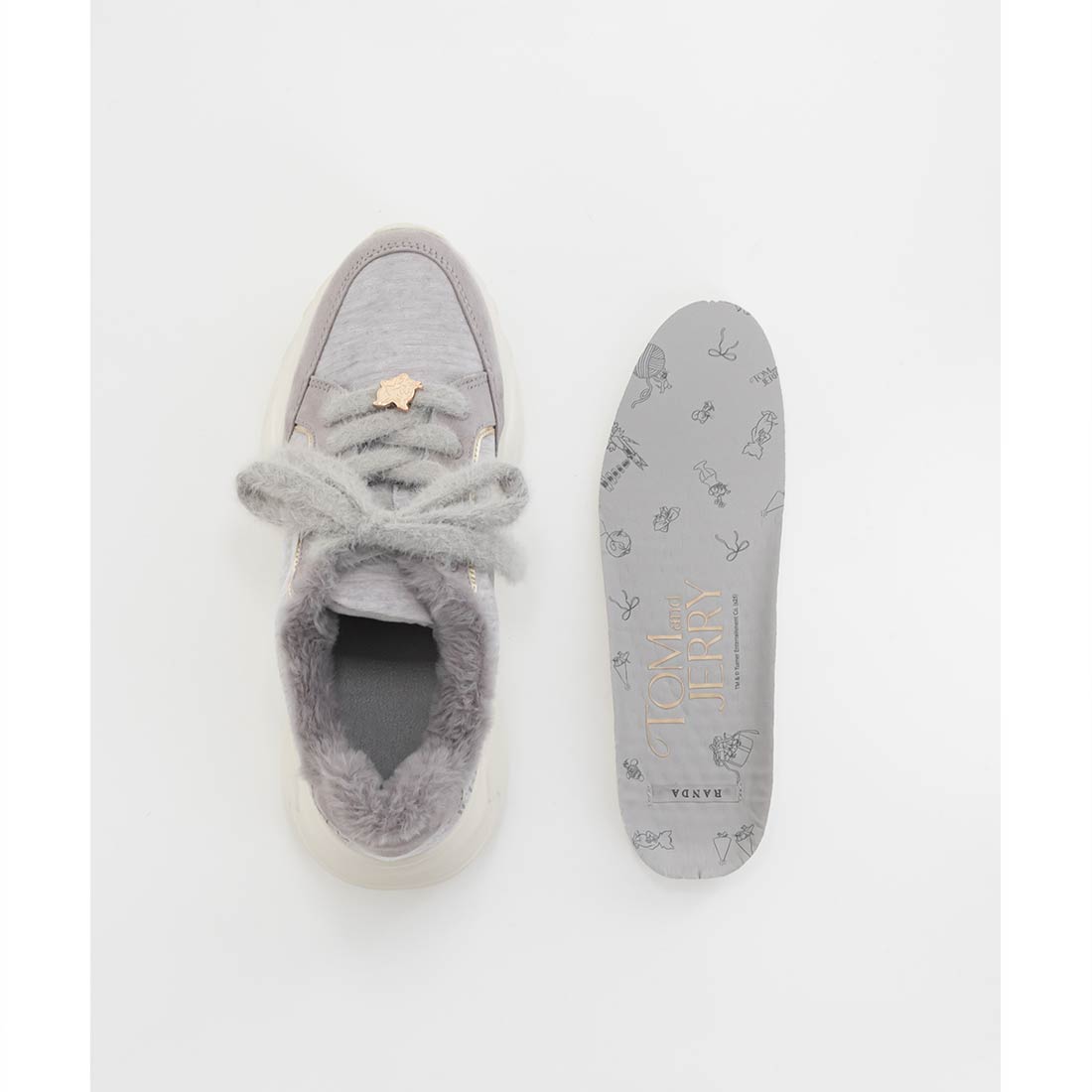 ランダ RANDA 【TOM and JERRY】ファーデザインスニーカー （GRAY） GRAY