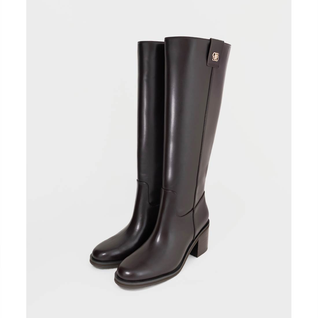ランダ RANDA 晴雨兼用 モノグラムゴールドパーツロングブーツ （D.BROWN） D.BROWN