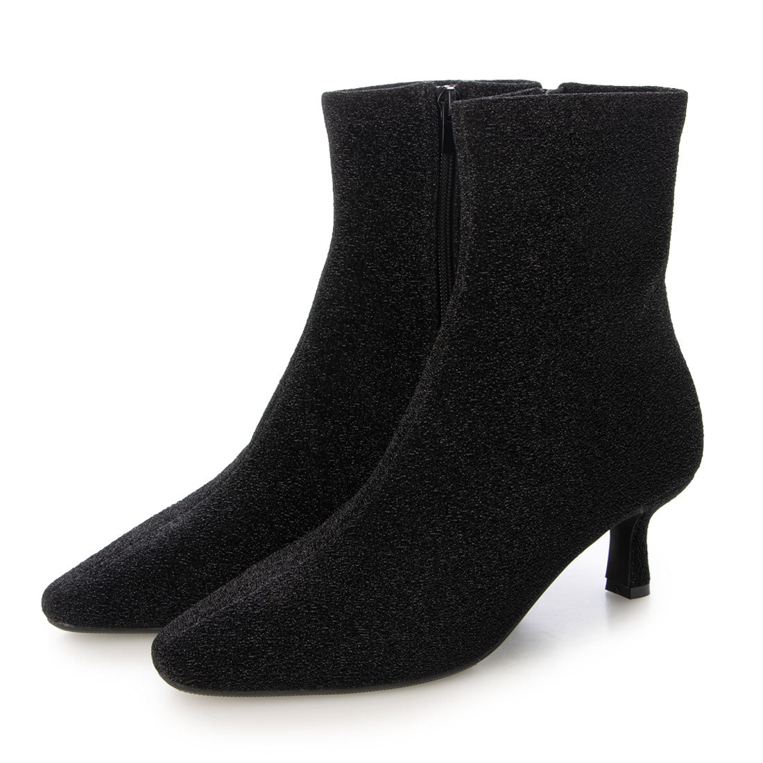 ランダ RANDA【A de Vivre】サステナブル ナロースクエアトゥショートブーツ （BLK/BLK） BLK/BLK