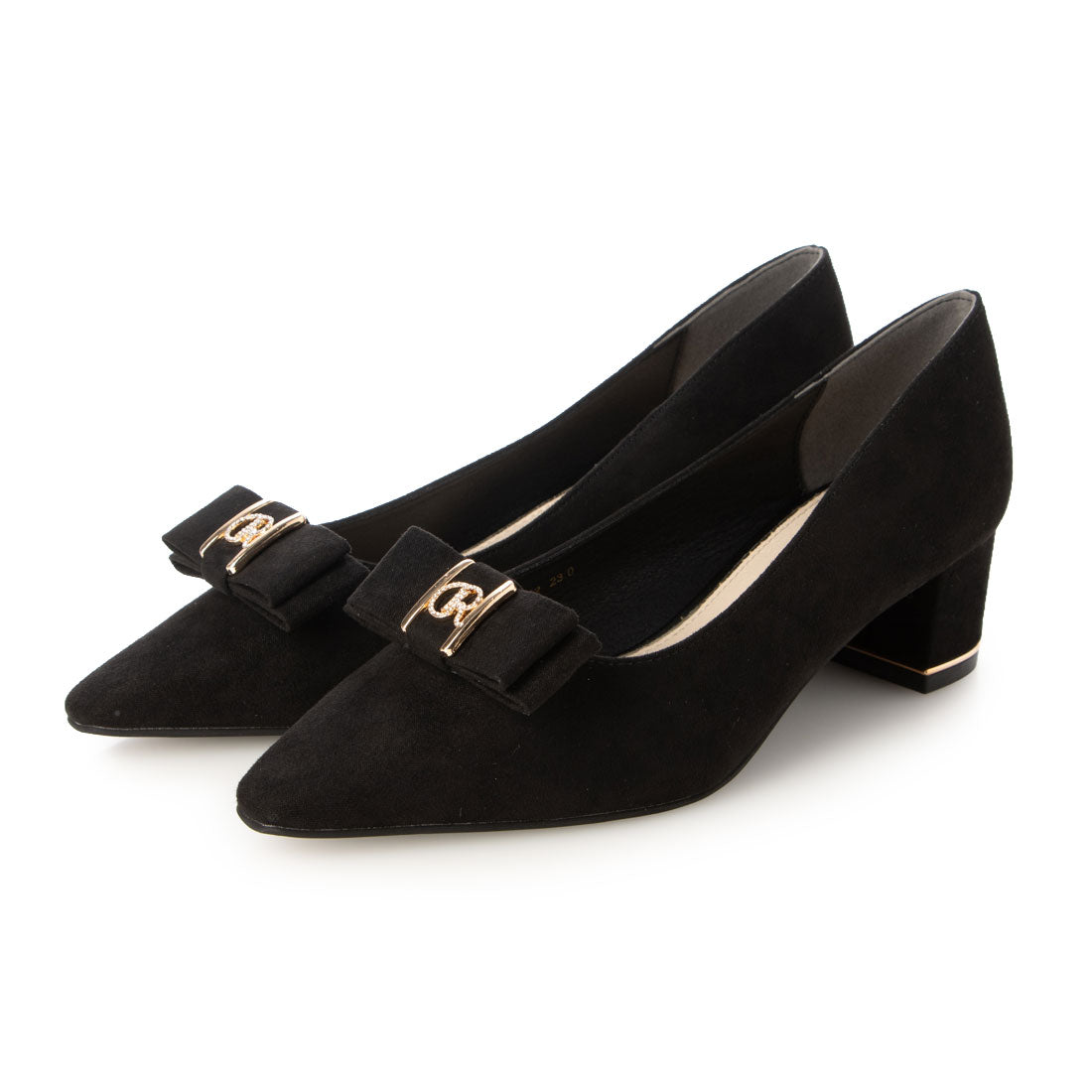 ランダ RANDA 2WAY ビジューモノグラムリボンパンプス （BLACK） BLACK