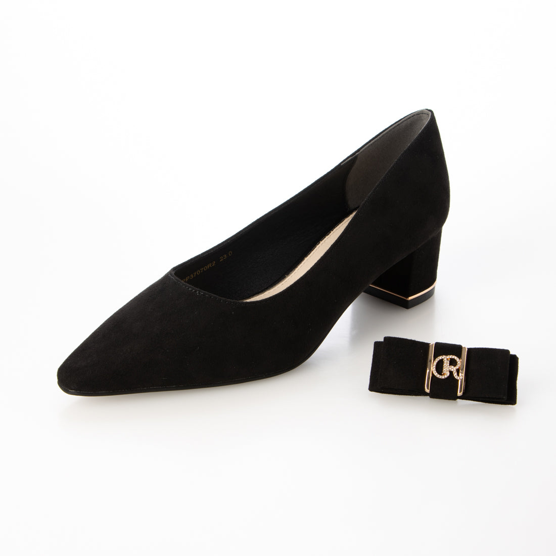 ランダ RANDA 2WAY ビジューモノグラムリボンパンプス （BLACK） BLACK