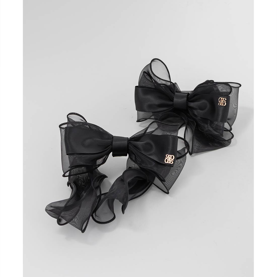 ランダ RANDA 2WAY シアーリボンボリュームソールトングサンダル （BLACK） BLACK