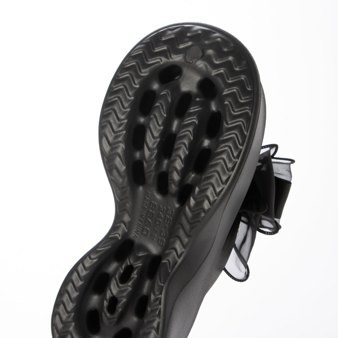 ランダ RANDA 2WAY シアーリボンボリュームソールトングサンダル （BLACK） BLACK