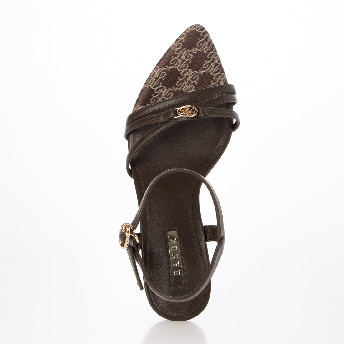 ランダ RANDA アシンメトリーベルトストラップサンダル （BROWN） BROWN