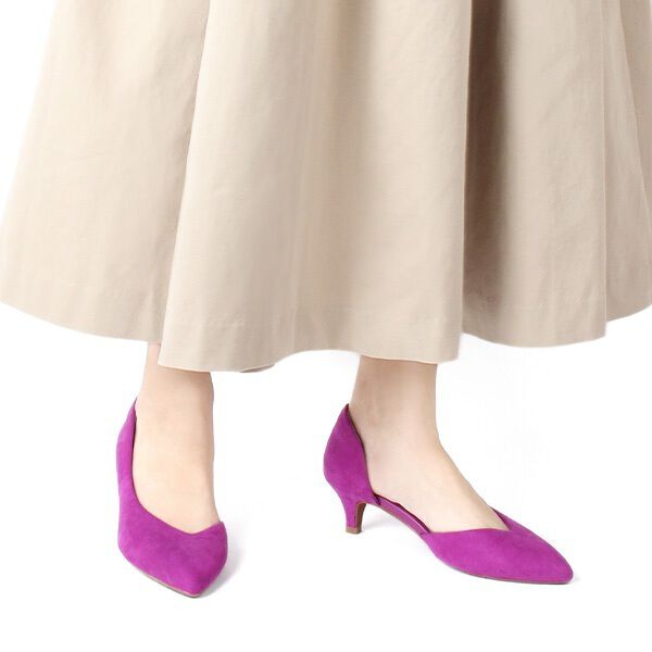 ランダ RANDA 3E/ストレスフリー/サイドオープンパンプス （PURPLE） PURPLE