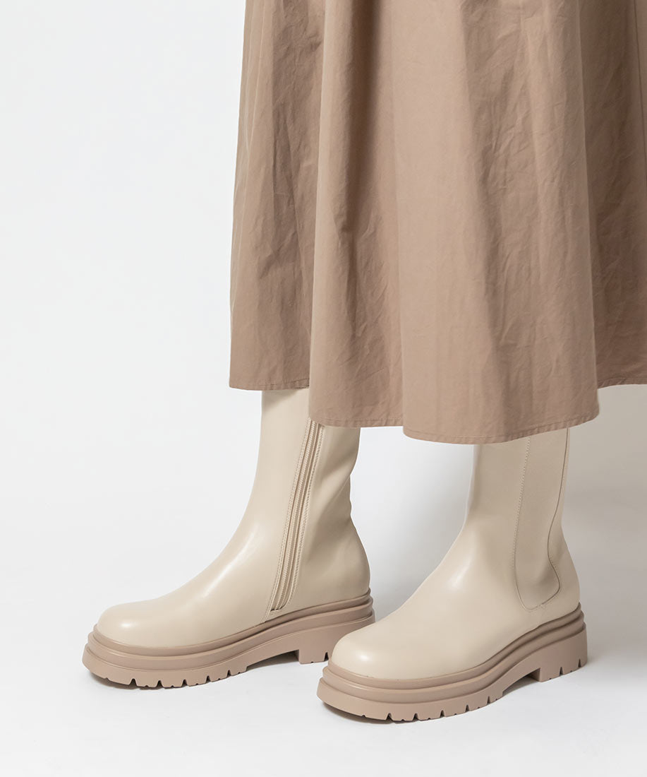 ランダ RANDA 晴雨兼用 タンクソールサイドゴアブーツ,IVORY