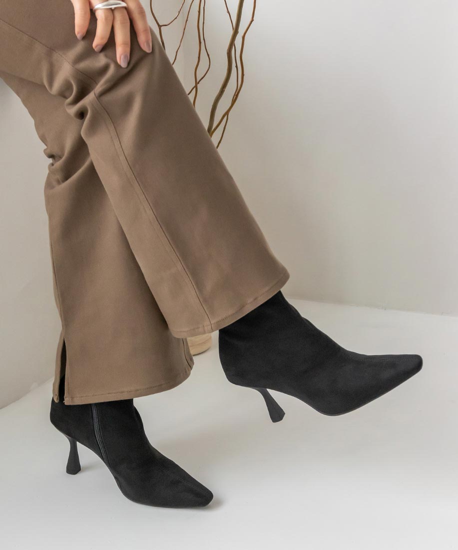 ランダ RANDA ストレッチ センターシームショートブーツ,BLK/SED