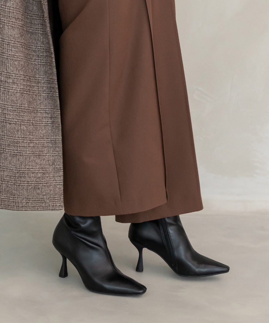 ランダ RANDA ストレッチ センターシームショートブーツ,BLK/SMT