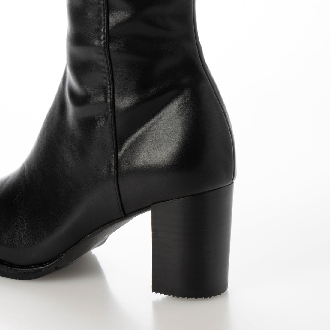 ランダ RANDA 晴雨兼用 ストレッチ スクエアトゥロングブーツ （BLACK） BLACK