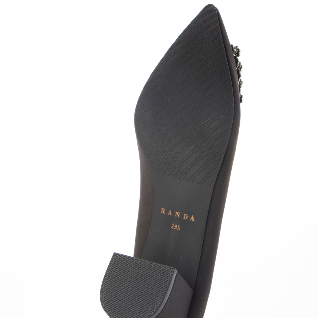 ランダ RANDA ビジューパーツチャンキーヒールパンプス （BLACK） BLACK