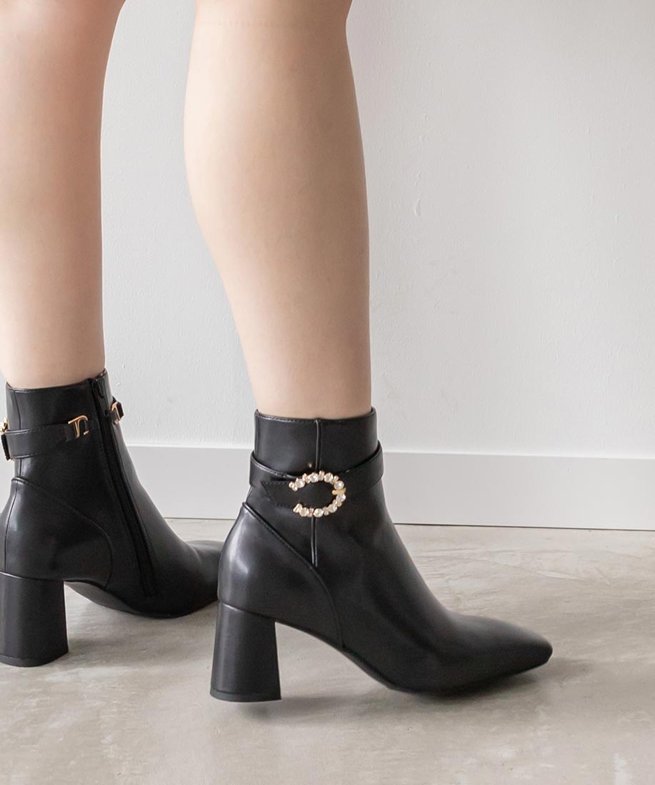 ランダ RANDA 3WAY パイピングデザインショートブーツ （BLACK） BLACK