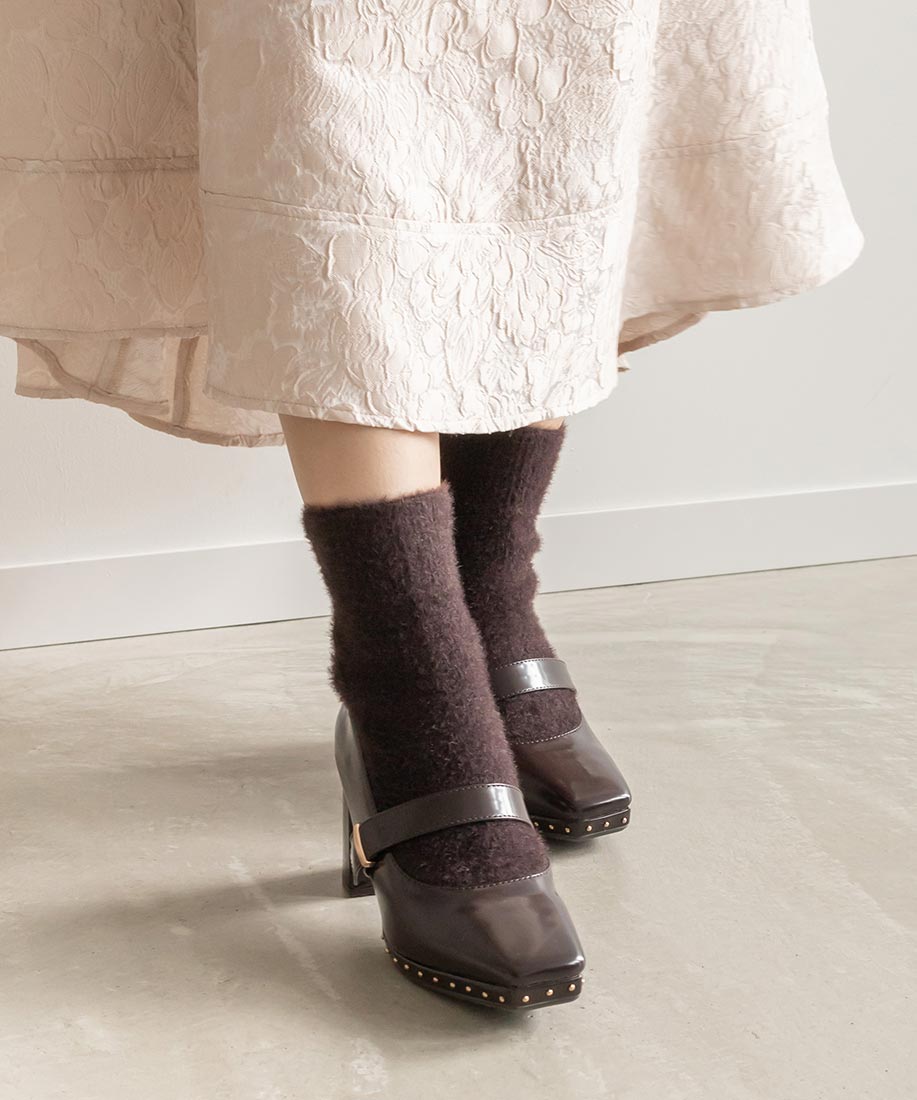 ランダ RANDA モヘアニットソックスブーツ