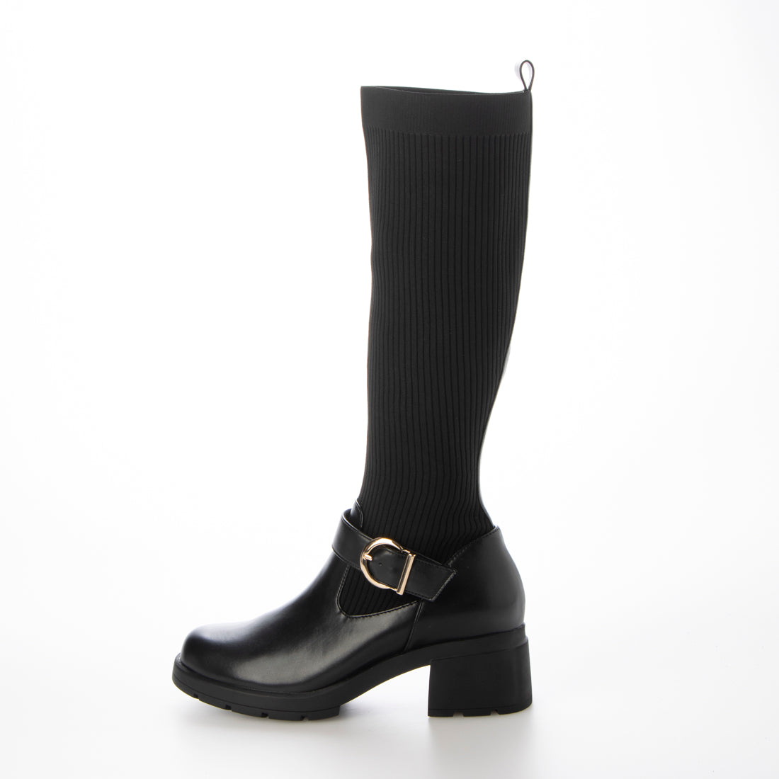 ランダ RANDA 晴雨兼用 2WAY パーツベルトソックスコンビロングブーツ （BLACK） BLACK