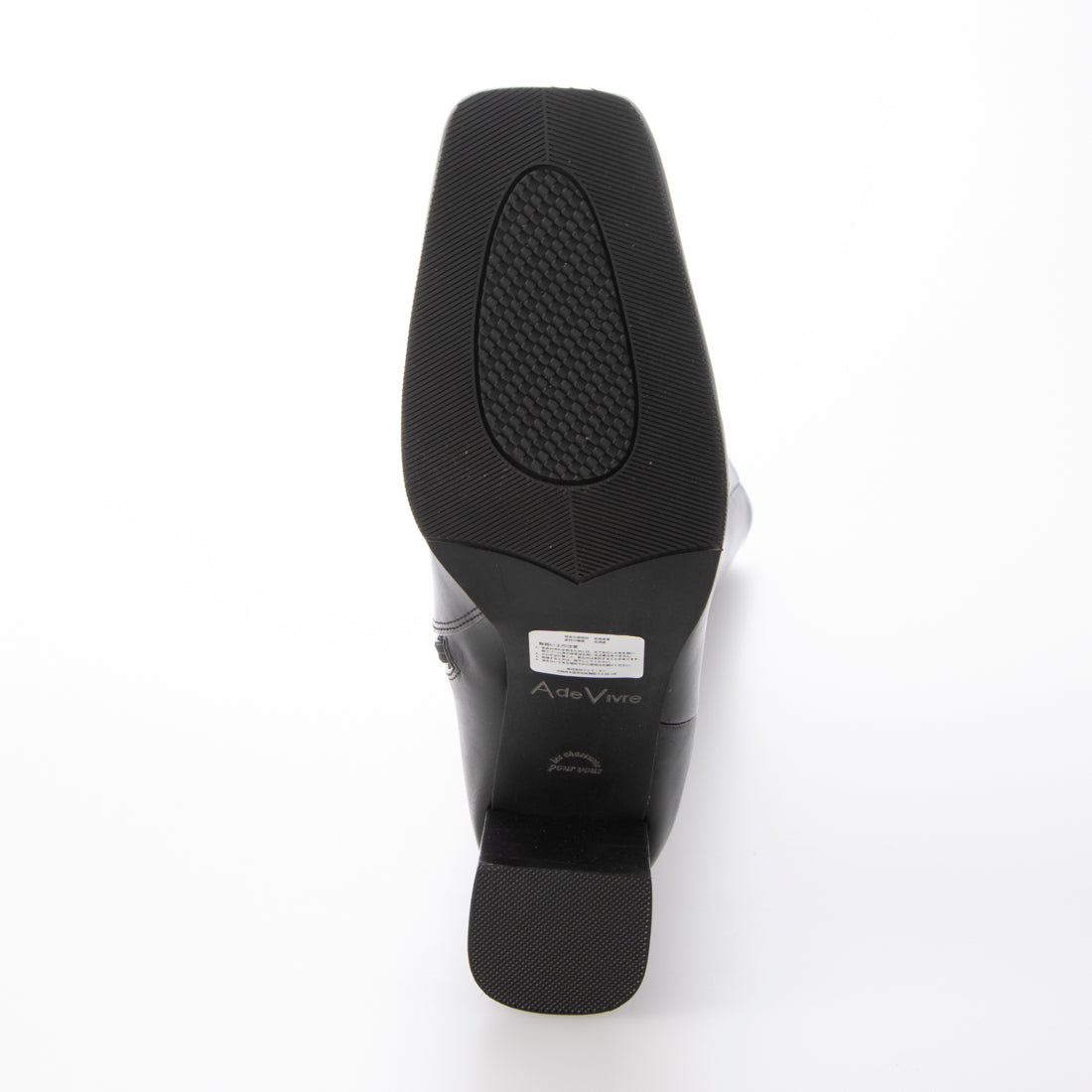 ランダ RANDA 【A de Vivre】サステナブル 晴雨兼用 スクエアトゥロングブーツ （BLACK） BLACK