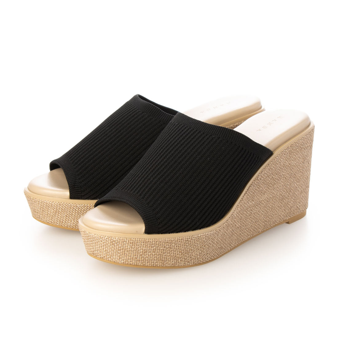 ランダ RANDA 【SUSTAINABLE】ウェッジヒールニットサンダル （BLACK） BLACK