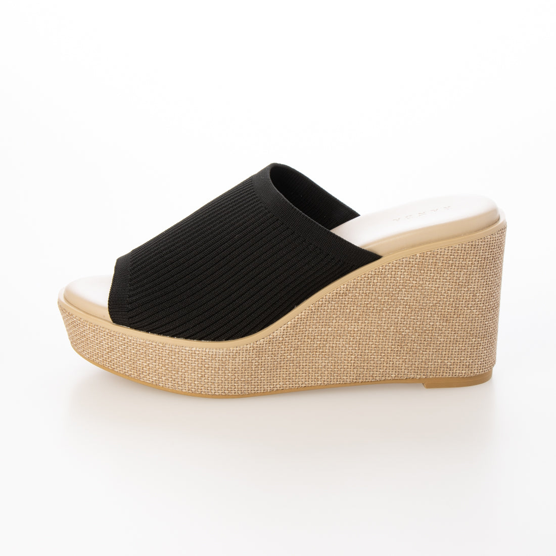 ランダ RANDA 【SUSTAINABLE】ウェッジヒールニットサンダル （BLACK） BLACK