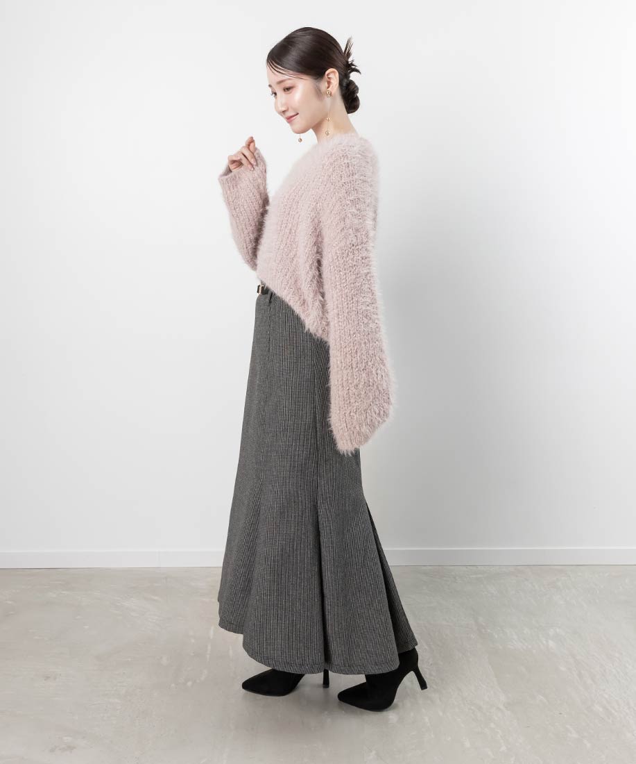 ランダ RANDA ベルト付きハイウエストマーメイドスカート （MIX） MIX