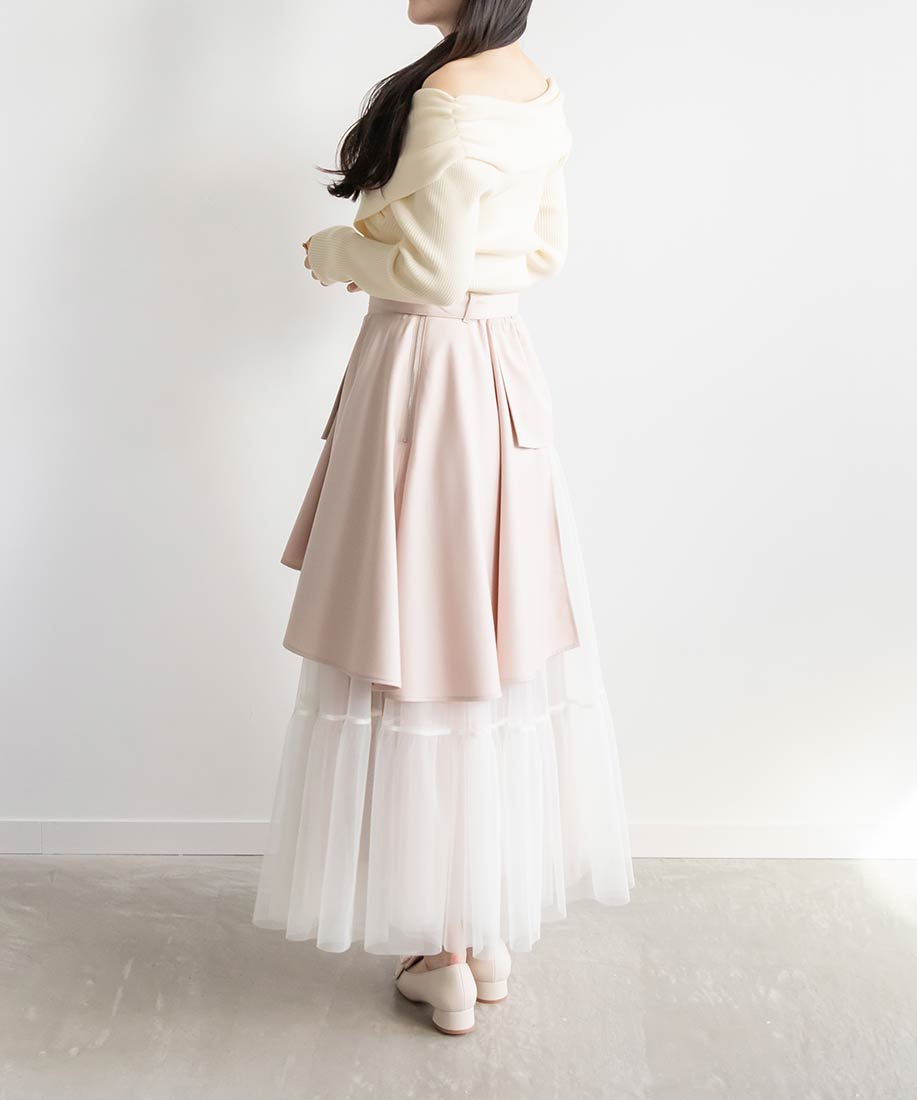 ランダ RANDA オフショルクロスニットトップス （IVORY） IVORY