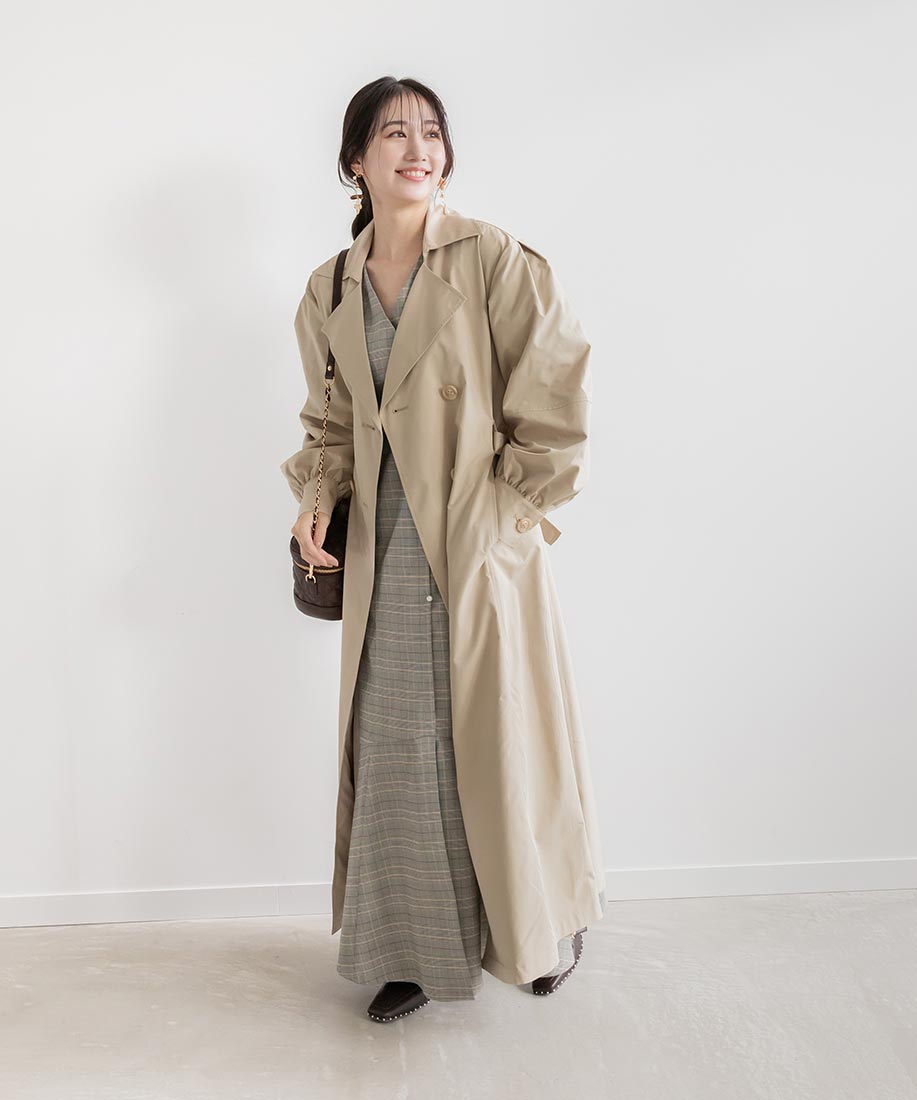 ランダ RANDA フラワーカッティングトレンチコート