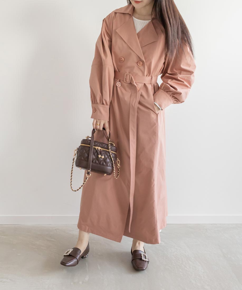 ランダ RANDA フラワーカッティングトレンチコート,PINK