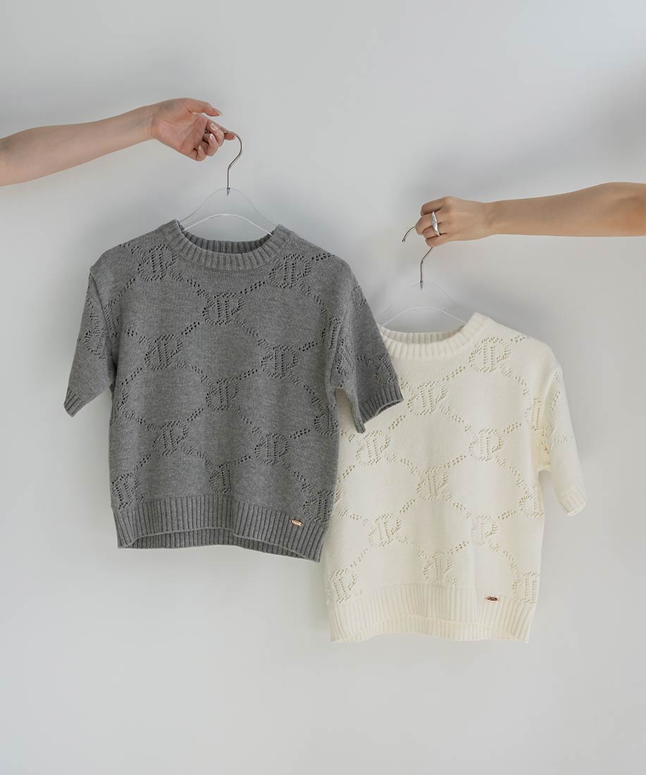 ランダ RANDA  モノグラムニットトップス （GRAY） GRAY