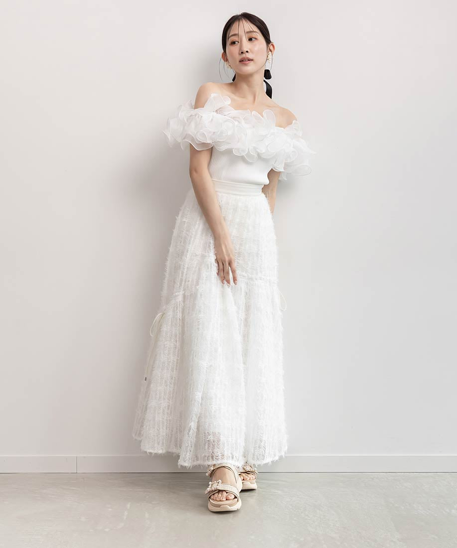 ランダ RANDA ★  ボリュームフリルニット （WHITE） WHITE